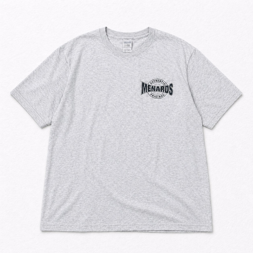 Menards Graphic T Shirt Mens L Gray Workwear Logo Tee Fruit Of The Loom